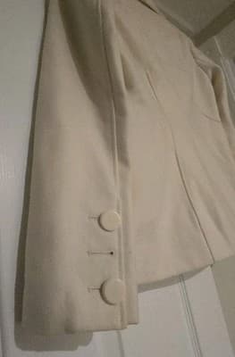 Guess Wool Double Breasted White Winter Pea Coat Jacket Size Small - Thumbnail 5