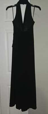 VTG Black Scott McClintock Maxi Dress Prom Formal Evening Black Rhinestone Sz 6 - Thumbnail 4