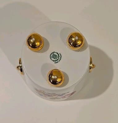 Weisswasser Ice Bucket Porcelain Bucket Floral Gold Gilt Trim Made in Germany 4" - Thumbnail 8
