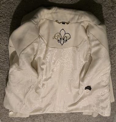 Guess Wool Double Breasted White Winter Pea Coat Jacket Size Small - Thumbnail 10