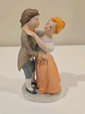 Vintage 1950s Lenwile Ardalt Victorian Couple Bisque/Porcelain Figurine - Thumbnail 6