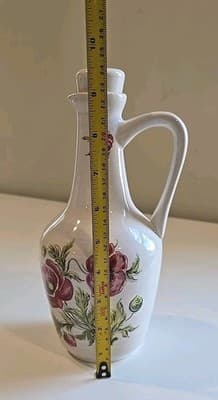 Vintage Ulmer Keramik Floral Vase Pitcher with Cork 9 1/2" - Thumbnail 7