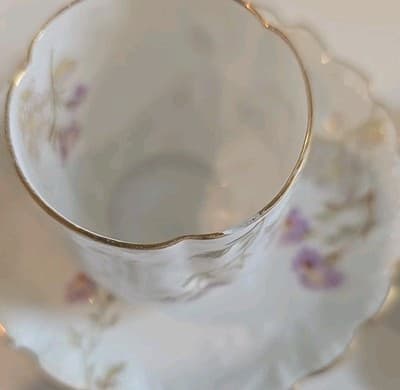 RARE Limoges Martial Redon Antique Plates, Tea Cup & Saucer Peach Gold Floral - Thumbnail 9