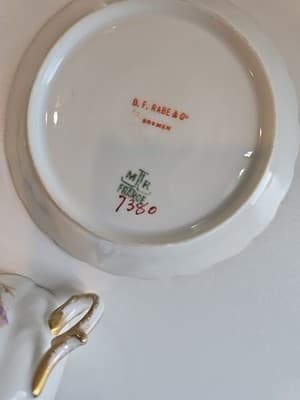 RARE Limoges Martial Redon Antique Plates, Tea Cup & Saucer Peach Gold Floral - Thumbnail 13