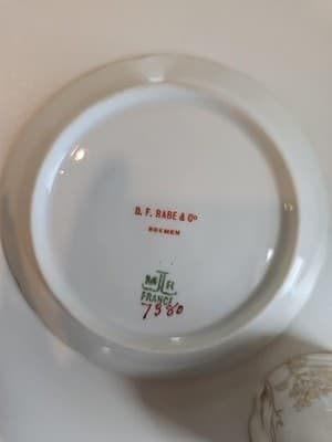 RARE Limoges Martial Redon Antique Plates, Tea Cup & Saucer Peach Gold Floral - Thumbnail 14