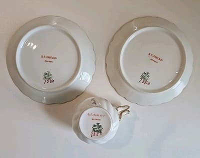 RARE Limoges Martial Redon Antique Plates, Tea Cup & Saucer Peach Gold Floral - Thumbnail 11