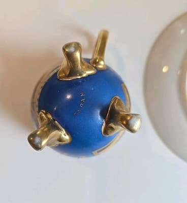 Lenwile China Ardalt Tea Cup and Saucer Blue Gold Gilt Mother Child - Thumbnail 11