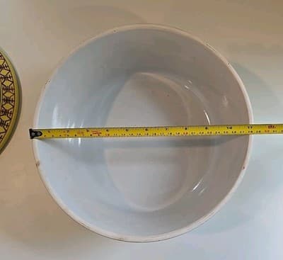 Asian Japanese Ceramic Pottery Serving Pot w/ Lid Makers Mark Yellow Floral - Thumbnail 3