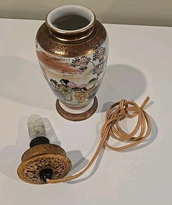 Antique Germany Original Areozon Oriental Perfume Scent Lamp Cord Porcelain - Thumbnail 3