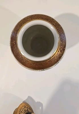 Antique Germany Original Areozon Oriental Perfume Scent Lamp Cord Porcelain - Thumbnail 7