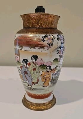 Antique Germany Original Areozon Oriental Perfume Scent Lamp Cord Porcelain