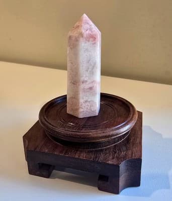 75g Pink Opal Obelisk Tower Crystal Specimen Collection Healing Stone 2.75" - Thumbnail 2