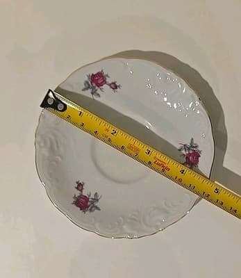 Vintage Wawel Poland Rose Bud Pattern Gold Gilt Tea Cup Saucer Plate 2 PC Set - Thumbnail 9