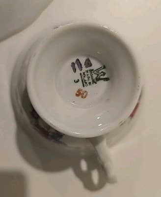 Vintage Wawel Poland Rose Bud Pattern Gold Gilt Tea Cup Saucer Plate 2 PC Set - Thumbnail 6