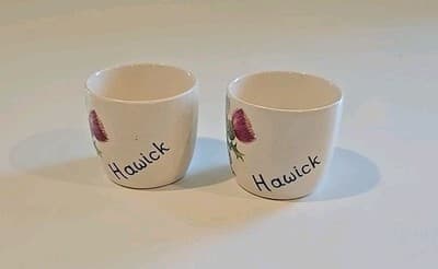 New Devon Pottery Newton Abbot Ceramic Flower Hawick Mini Cups Set of 2 - Thumbnail 4