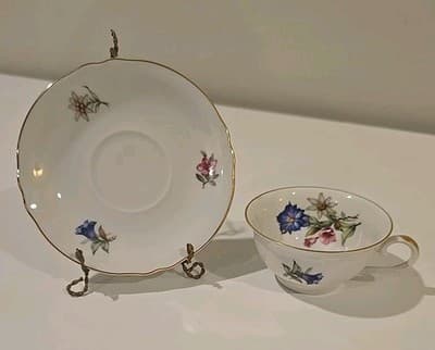 Schumann Bavaria Tea Demitasse Cup Saucer Flowers Gold Trim 71