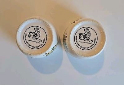 New Devon Pottery Newton Abbot Ceramic Flower Hawick Mini Cups Set of 2 - Thumbnail 8
