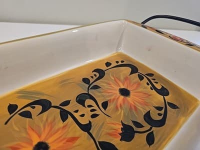 Certified International Ceramic Baking Dish with Metal Stand Sunflowers 17" - Thumbnail 11