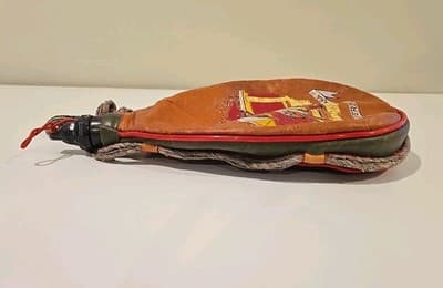 Vintage Leather Bota Bag Pamplona Spain Las Tres Z.Z.Z. Espana # 2 - Thumbnail 4