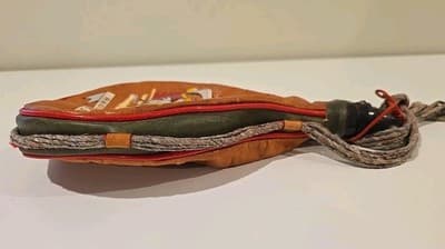 Vintage Leather Bota Bag Pamplona Spain Las Tres Z.Z.Z. Espana # 2 - Thumbnail 6