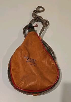 Vintage Leather Bota Bag Pamplona Spain Las Tres Z.Z.Z. Espana # 2 - Thumbnail 11
