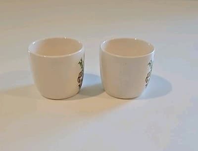 New Devon Pottery Newton Abbot Ceramic Flower Hawick Mini Cups Set of 2 - Thumbnail 6