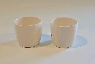 New Devon Pottery Newton Abbot Ceramic Flower Hawick Mini Cups Set of 2 - Thumbnail 5