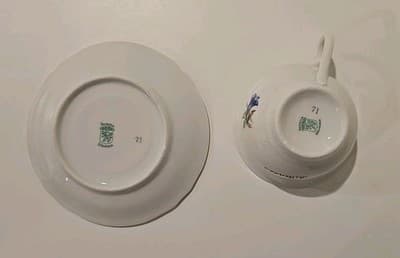Schumann Bavaria Tea Demitasse Cup Saucer Flowers Gold Trim 71 - Thumbnail 6