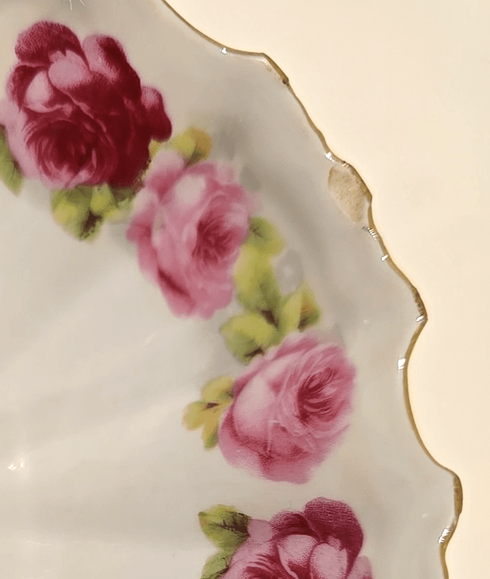Antique Kuno Steinmann Three Footed Candy Dish Bowl Roses 1915-1938 - Thumbnail 7