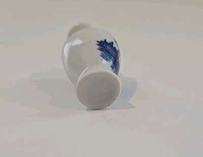 Miniature Dollhouse Pitcher White Porcelain with Blue Windmill Golf Trim - Thumbnail 6