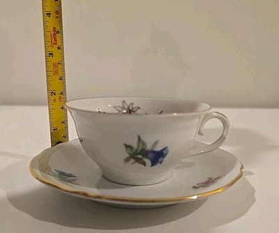 Schumann Bavaria Tea Demitasse Cup Saucer Flowers Gold Trim 71 - Thumbnail 4