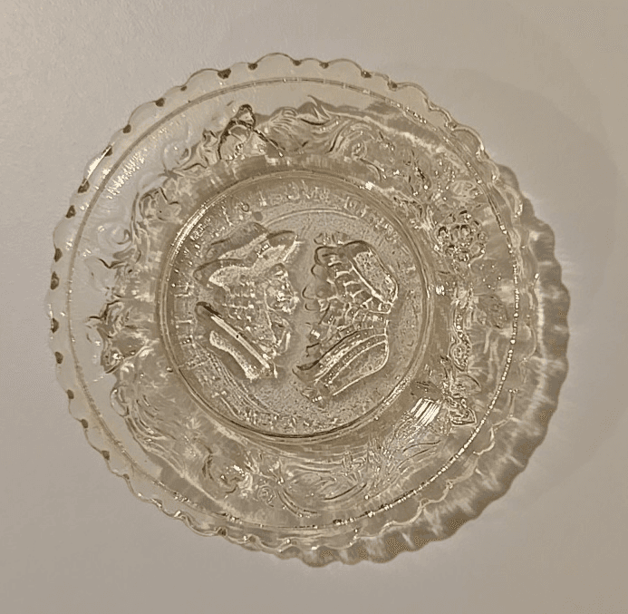 Westmoreland Glass WEDDING DAY/3 Weeks After Amber Topsy-Turvy Cup Plate