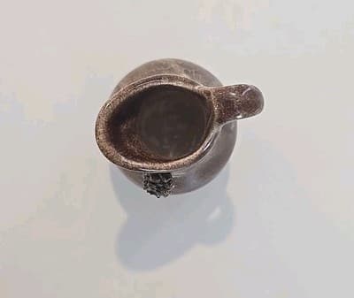 Vintage Art Pottery Pitcher with Applied Handle & Pine Cone Yellowstone 2 3/4" - Thumbnail 8