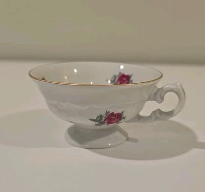 Vintage Wawel Poland Rose Bud Pattern Gold Gilt Tea Cup Saucer Plate 2 PC Set - Thumbnail 13