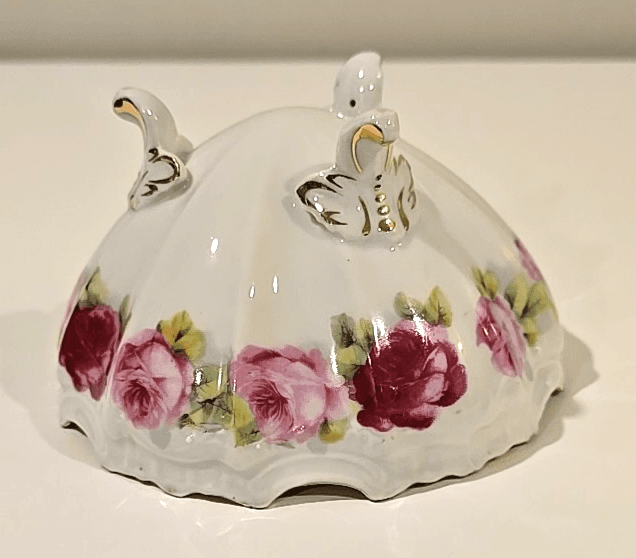 Antique Kuno Steinmann Three Footed Candy Dish Bowl Roses 1915-1938 - Thumbnail 13