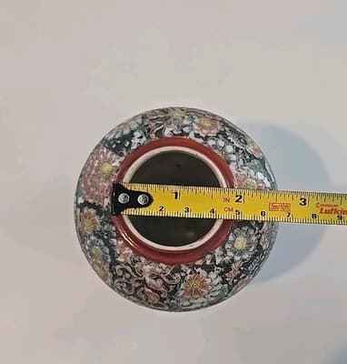 Vintage Japanese Floral Porcelain Ginger Jar 4" - Thumbnail 3