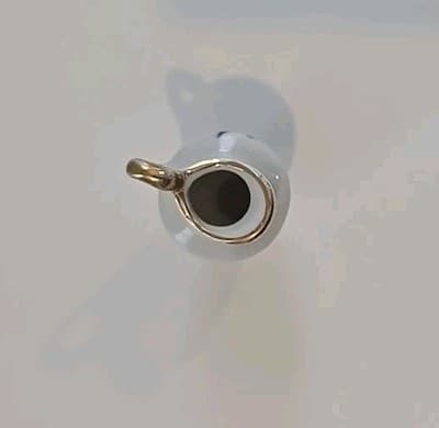 Miniature Dollhouse Pitcher White Porcelain with Blue Windmill Golf Trim - Thumbnail 5