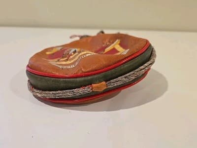 Vintage Leather Bota Bag Pamplona Spain Las Tres Z.Z.Z. Espana # 2 - Thumbnail 3