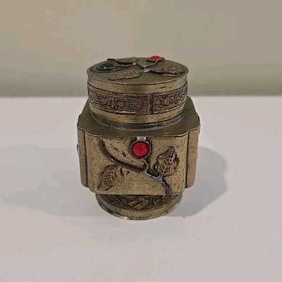 Chinese Brass Box Semi Precious Stones, Early 20th C.