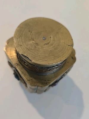 Chinese Brass Box Semi Precious Stones, Early 20th C. - Thumbnail 9