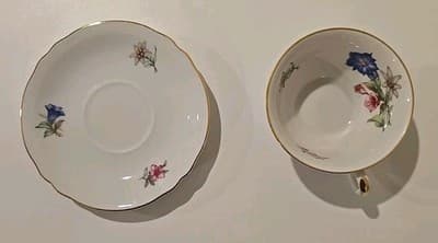 Schumann Bavaria Tea Demitasse Cup Saucer Flowers Gold Trim 71 - Thumbnail 5