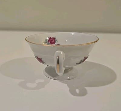 Vintage Wawel Poland Rose Bud Pattern Gold Gilt Tea Cup Saucer Plate 2 PC Set - Thumbnail 14