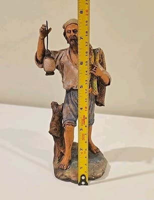 RARE 1950 Italian Neapolitan Handmade & Painted Terracotta Fisherman Signed - Thumbnail 15