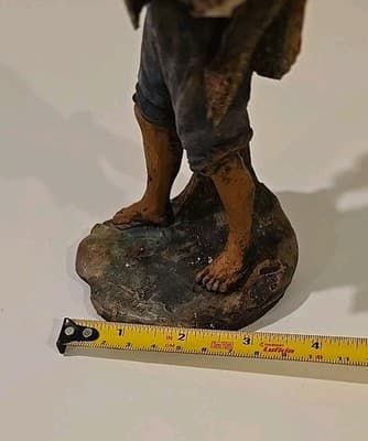 RARE 1950 Italian Neapolitan Handmade & Painted Terracotta Fisherman Signed - Thumbnail 16