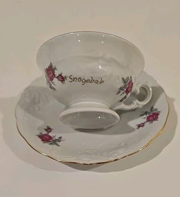 Vintage Wawel Poland Rose Bud Pattern Gold Gilt Tea Cup Saucer Plate 2 PC Set - Thumbnail 2
