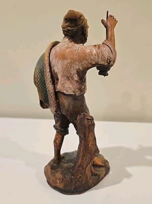 RARE 1950 Italian Neapolitan Handmade & Painted Terracotta Fisherman Signed - Thumbnail 6