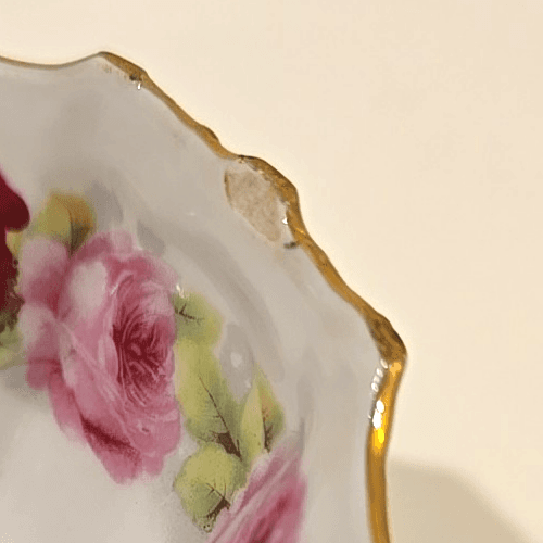 Antique Kuno Steinmann Three Footed Candy Dish Bowl Roses 1915-1938 - Thumbnail 8