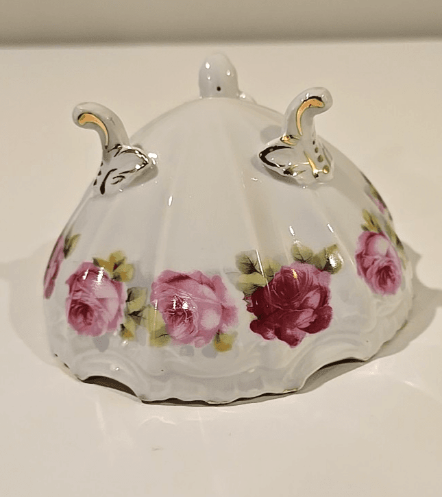 Antique Kuno Steinmann Three Footed Candy Dish Bowl Roses 1915-1938 - Thumbnail 14