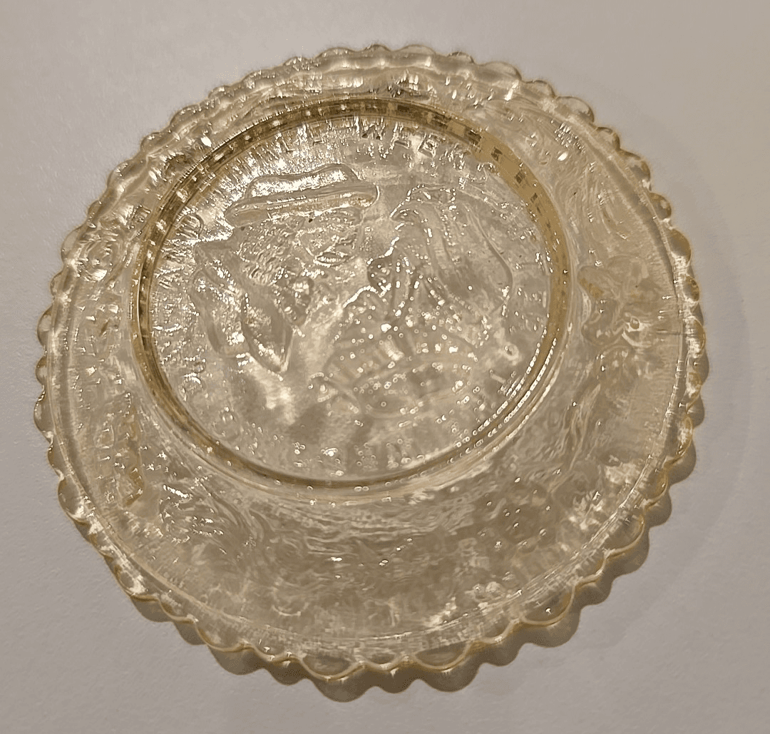 Westmoreland Glass WEDDING DAY/3 Weeks After Amber Topsy-Turvy Cup Plate - Thumbnail 8