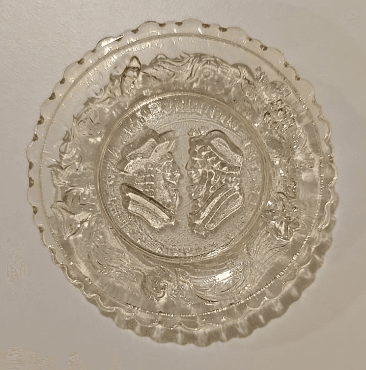 Westmoreland Glass WEDDING DAY/3 Weeks After Amber Topsy-Turvy Cup Plate - Thumbnail 2